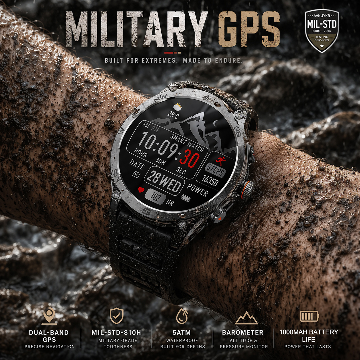 2026New Military GPS Smart Wat - مراجعة Gmt Dual Timezone Watch وسعره