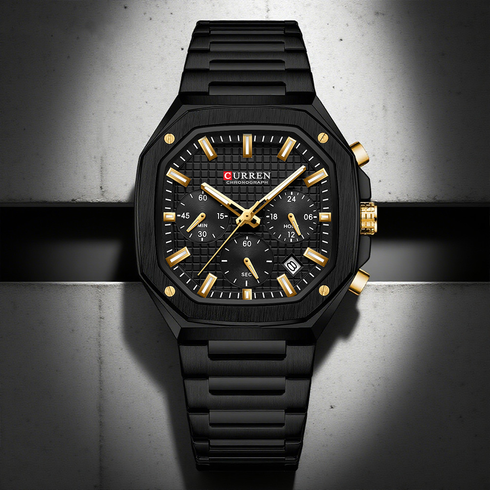CURREN Luxury Square Chrono Wa - مراجعة Luxury Watch Square وسعره
