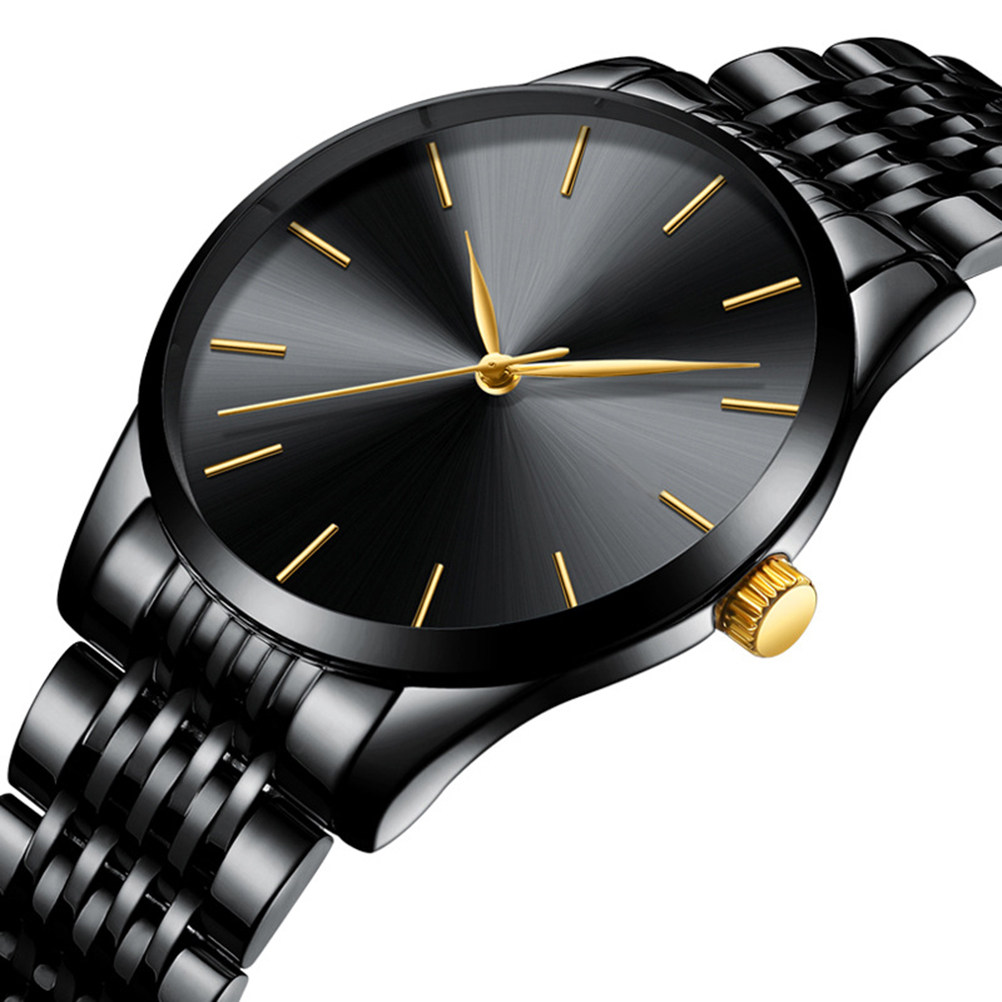 Stainless Steel Men Quartz Wat - مراجعة Luxury Watch Gold And Black وسعره