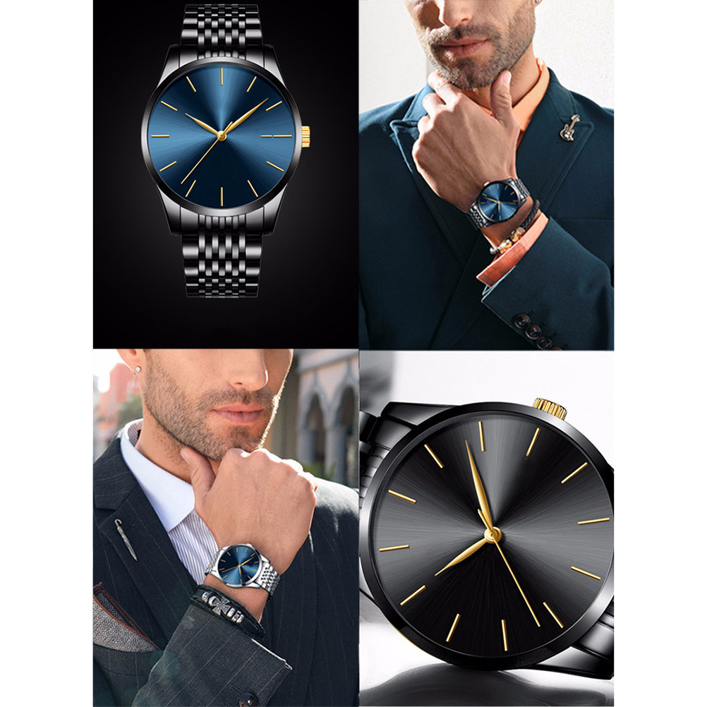 Stainless Steel Men Quartz Wat - مراجعة Luxury Watch Gold And Black وسعره
