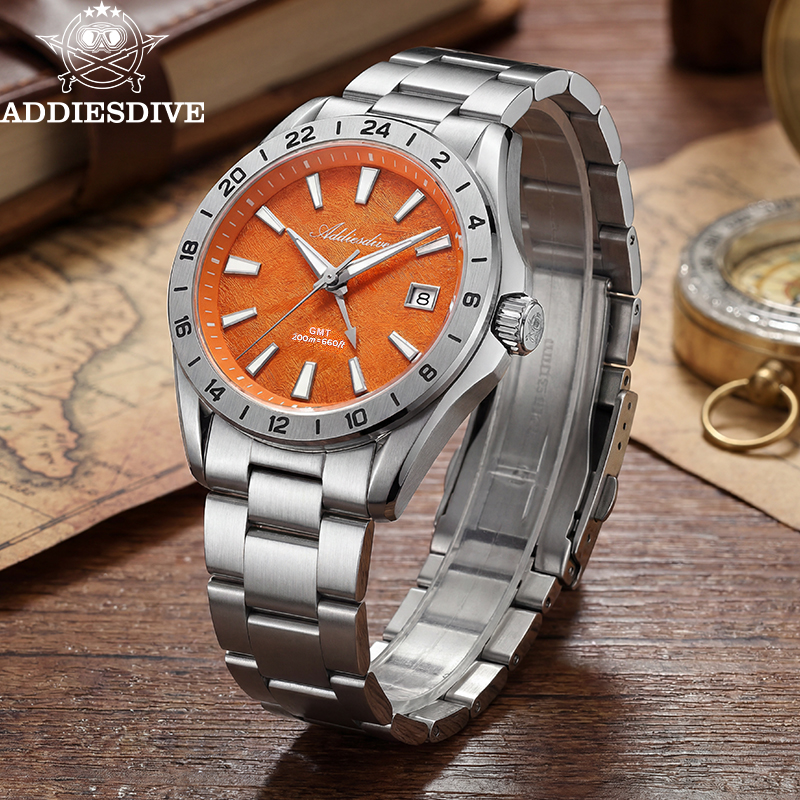 ADDIESDIVE Men's GMT Quartz Wa - مراجعة Gmt Dual Timezone Watch وسعره