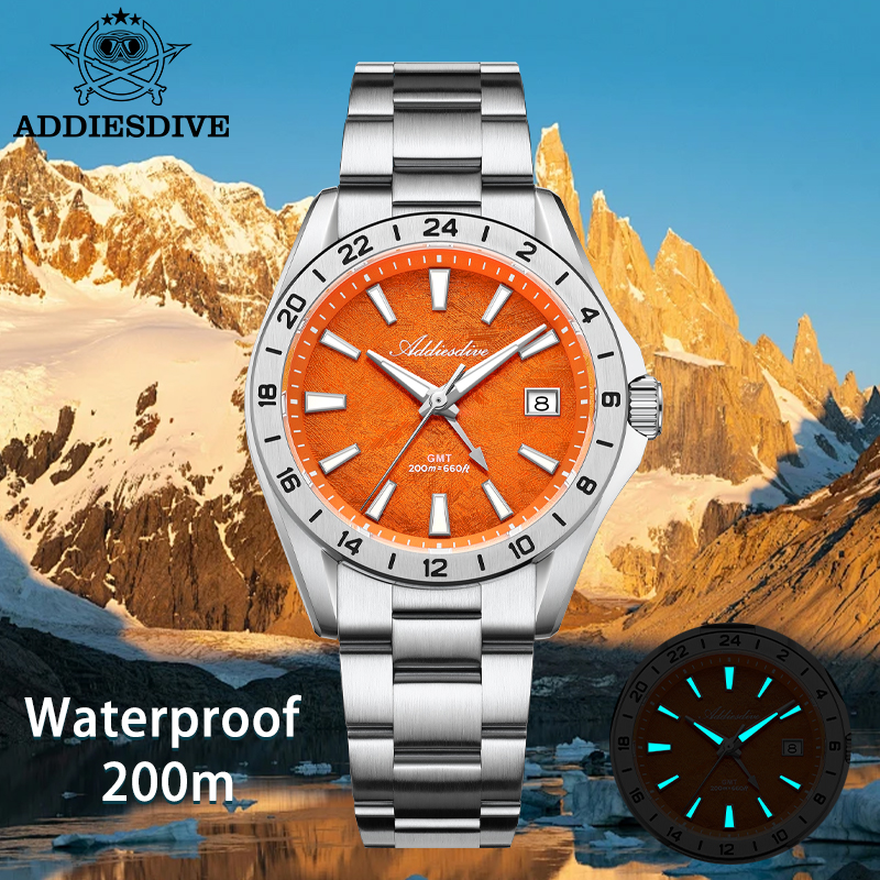 ADDIESDIVE Men's GMT Quartz Wa - مراجعة Gmt Dual Timezone Watch وسعره