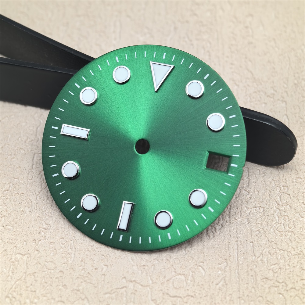 28.5mm NH35A Watch Dial Green  - مراجعة Cloisonne Enamel Dial وسعره