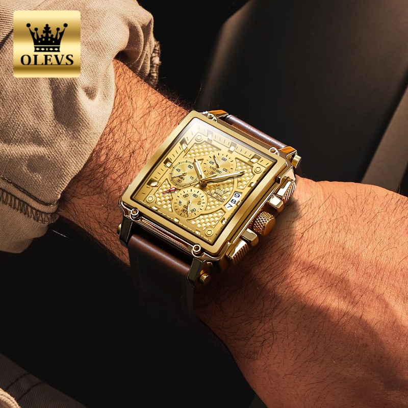 OLEVS brand mens watches water - مراجعة Luxury Watch Square وسعره