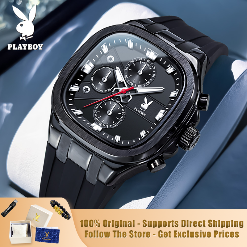 PLAYBOY 3076 Brand original au - مراجعة Luxury Watch Square وسعره