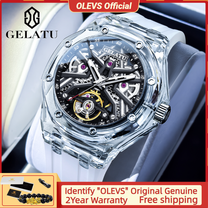 GELATU 8002 Automatic Mechanic - مراجعة Luxury Watch With Leather Strap وسعره