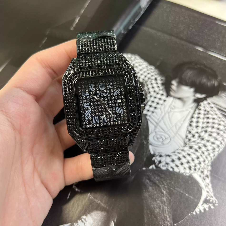 Gold or black Watch Ice Out Sq - مراجعة Luxury Watch Gold And Black وسعره