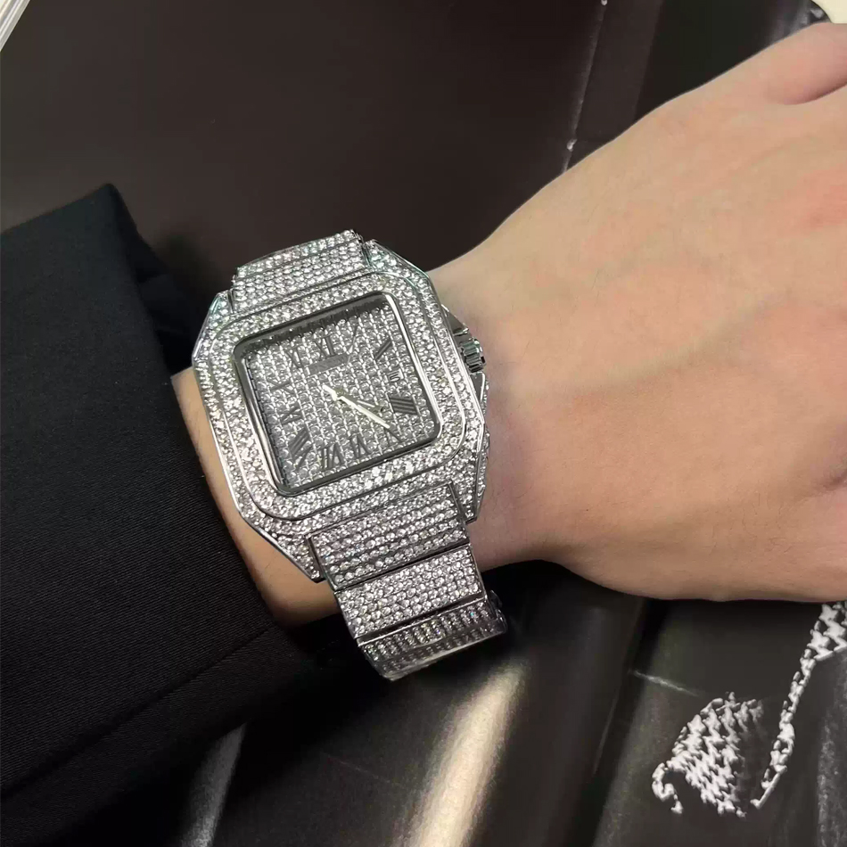 Gold or black Watch Ice Out Sq - مراجعة Luxury Watch Gold And Black وسعره