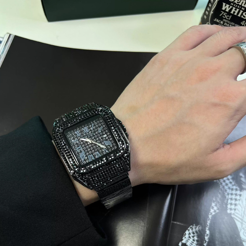 Gold or black Watch Ice Out Sq - مراجعة Luxury Watch Gold And Black وسعره